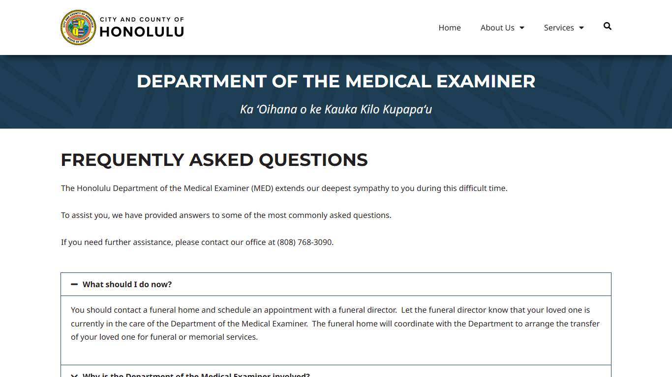 FAQ - Department of the Medical Examiner